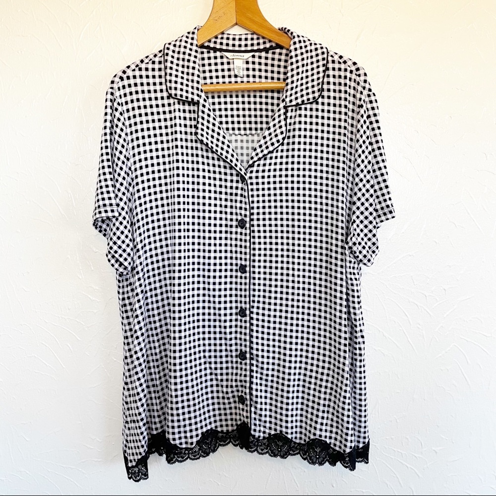Soma Checkered Button Down Pajama Top XXL